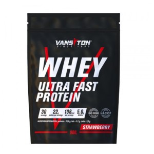 Протеїн Vansiton Whey Ultra Fast Protein 900 г Полуниця
