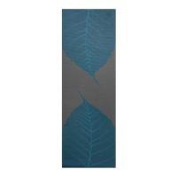 Килимок для йоги Bodhi Leela Collection Big Leaves bicolour, 183 x 60 cm, 4.5 mm, PVC синій