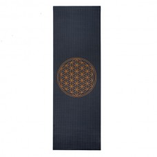 Килимок для йоги Bodhi Leela Flower of Life, 183 x 60 cm, 4.5 mm, PVC anthracite (антрацит)