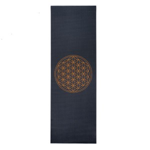 Килимок для йоги Bodhi Leela Flower of Life, 183 x 60 cm, 4.5 mm, PVC anthracite (антрацит)