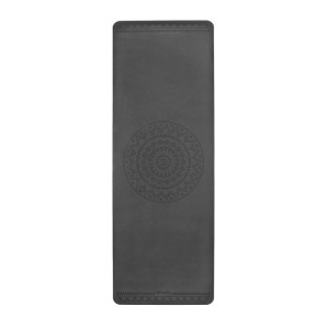 Килимок для йоги Bodhi PHOENIX Ethno Mandala, 185 x 66 cm, 4 mm, natural rubber + PU, black (темно-сірий)