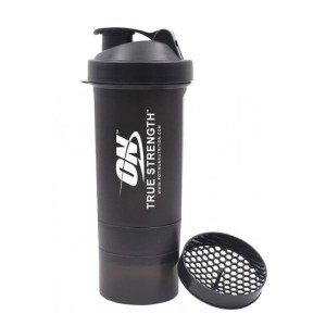 Шейкер Optimum Nutrition 600 мл с двумя контейнерами Черный