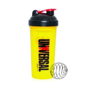 Шейкер Universal 700 мл Желтый с черной крышкой и венчиком