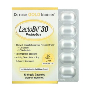 California Gold Nutrition LactoBif 30 Probiotics 60 вегакапсул