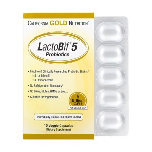 California Gold Nutrition LactoBif 5 Probiotics 10 вегакапсул