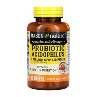 Mason Natural Probiotic Acidophilus With Bifidus 2 Billion CFU 100 жувальних таблеток