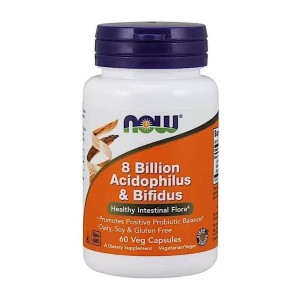 NOW Foods 8 Billion Acidophilus & Bifidus 60 вегакапсул