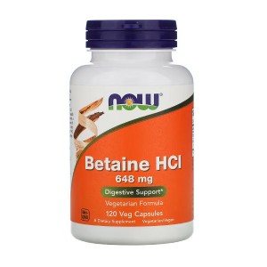 NOW Foods Betaine HCl 648 mg 120 вегакапсул