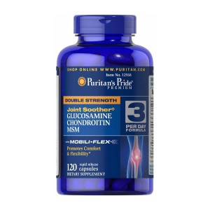 Puritan's Pride Double Strength Glucosamine, Chondroitin & MSM 120 каплет