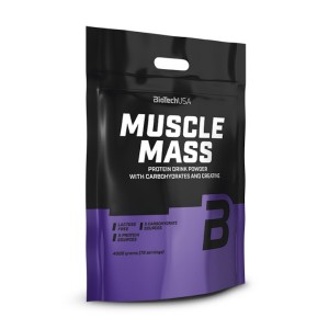 Гейнер BioTech Muscle Mass 4 кг Клубника