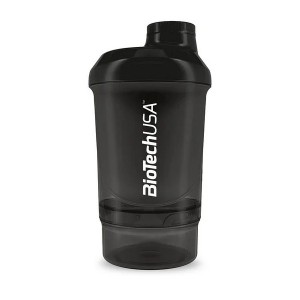 Шейкер Biotech Wave + Nano Shaker 300 мл (+150 мл) Чорний