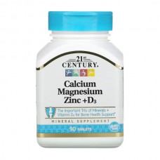 21st Century Calcium Magnesium Zinc + D3 90 таблеток