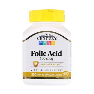 21st Century Folic Acid 400 mcg 250 таблеток
