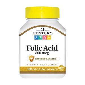 21st Century Folic Acid 800 mcg 180 таблеток