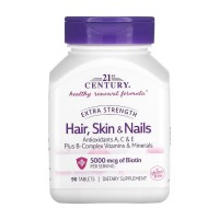 21st Century Hair Skin and Nails Extra Strength 90 таблеток