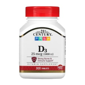 21st Century Vitamin D3 25 mcg 300 таблеток