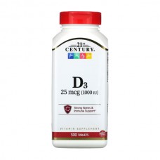21st Century Vitamin D3 25 mcg 500 таблеток