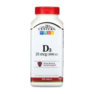 21st Century Vitamin D3 25 mcg 500 таблеток