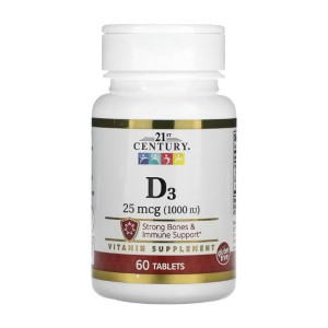 21st Century Vitamin D3 25 mcg 60 таблеток
