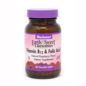 Bluebonnet Nutrition Earth Sweet Chewables Vitamin В12 & Folic Acid 90 таблеток