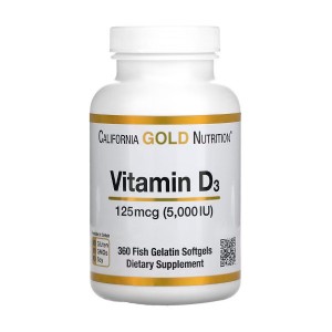 California Gold Nutrition Vitamin D3 125 mcg 360 гелевых капсул