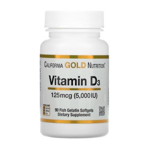 California Gold Nutrition Vitamin D3 125 mcg 90 гелевих капсул