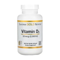 California Gold Nutrition Vitamin D3 50 mcg 360 гелевых капсул