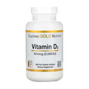 California Gold Nutrition Vitamin D3 50 mcg 360 гелевых капсул