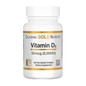 California Gold Nutrition Vitamin D3 50 mcg 90 гелевых капсул