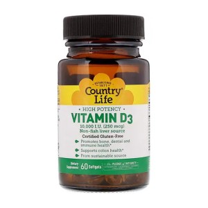 Country Life High Potency Vitamin D3 10000 IU 60 гелевых капсул