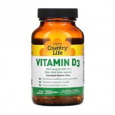 Country Life Vitamin D3 2500 IU 200 гелевых капсул