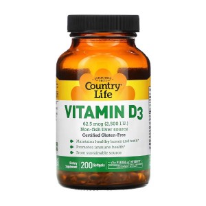 Country Life Vitamin D3 2500 IU 200 гелевых капсул