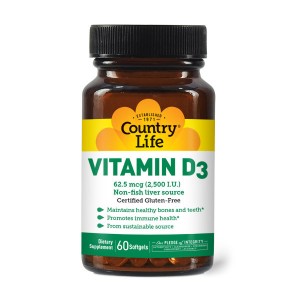 Country Life Vitamin D3 2500 IU 60 гелевих капсул
