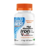 Doctor's Best High Absorption Iron with Ferrochel 27 mg 120 таблеток