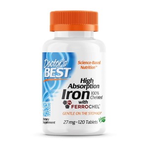 Doctor's Best High Absorption Iron with Ferrochel 27 mg 120 таблеток