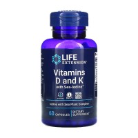 Life Extension Vitamins D and K with Sea-Iodine 60 капсул