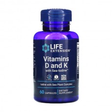 Life Extension Vitamins D and K with Sea-Iodine 60 капсул