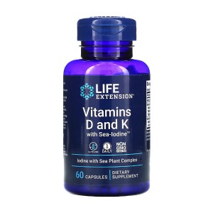 Life Extension Vitamins D and K with Sea-Iodine 60 капсул