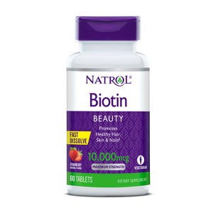 Natrol Biotin 10000 mcg Fast Dissolve 60 таблеток Клубника