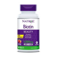 Natrol Biotin 5000 mcg Fast Dissolve 90 таблеток Полуниця
