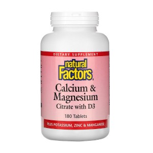 Natural Factors Calcium & Magnesium Citrate with D3 180 таблеток