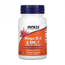 NOW Foods Mega D3 & MK-7, 60 вегакапсул
