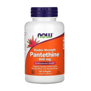 NOW Foods Pantethine 600 mg Double Strength 60 гелевых капсул