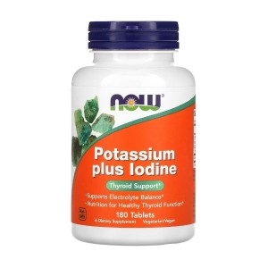 NOW Foods Potassium plus Iodine 180 таблеток NOW Foods Potassium plus Iodine 180 таблеток