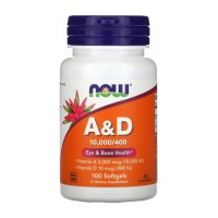 NOW Foods Vitamin A&D 100 гелевых капсул