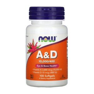 NOW Foods Vitamin A&D 100 гелевых капсул