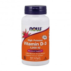NOW Foods Vitamin D-3 1000 IU 360 гелевых капсул