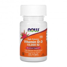 NOW Foods Vitamin D-3 10000 IU 240 гелевых капсул