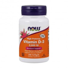 NOW Foods Vitamin D-3 2000 IU 240 гелевих капсул