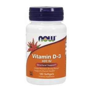 NOW Foods Vitamin D-3 400 IU 180 гелевых капсул